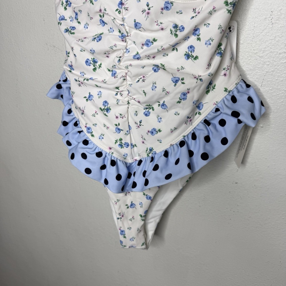 New Free People For Love And Lemons Mina One Piece Swimsuit Floral Women's Small - Picture 2 of 10